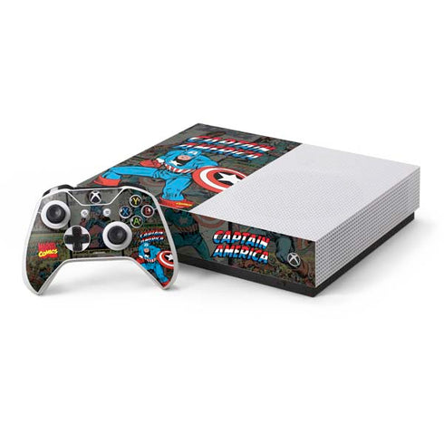 Marvel Classic Comics Captain America Vintage Xbox One S All-Digital Edition Bundle Skin