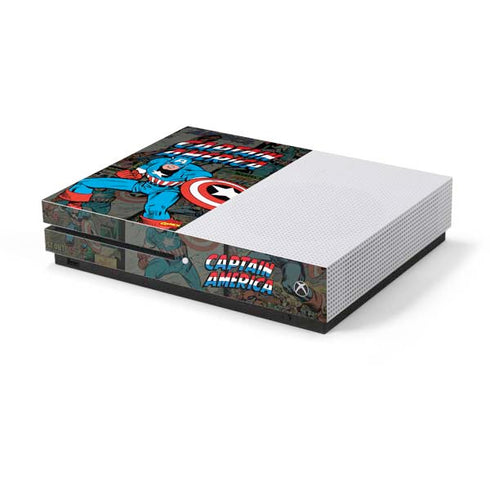 Marvel Classic Comics Captain America Vintage Xbox One S Console Skin