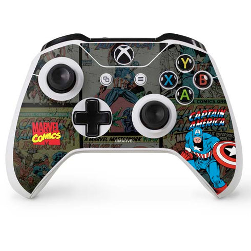 Marvel Classic Comics Captain America Vintage Xbox One S Controller Skin