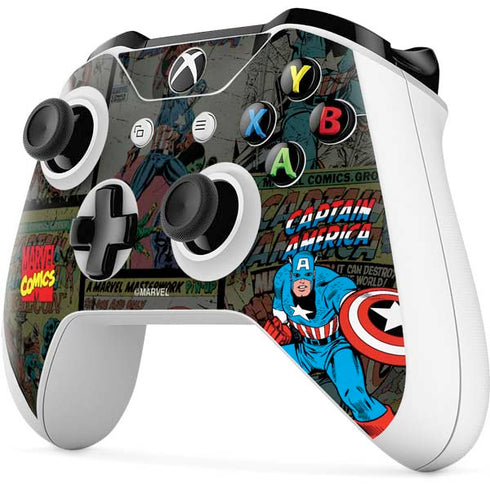 Marvel Classic Comics Captain America Vintage Xbox One S Controller Skin