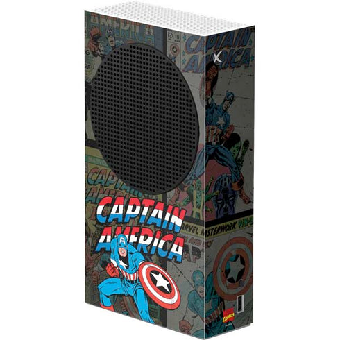 Marvel Classic Comics Captain America Vintage Xbox Series S Console Skin