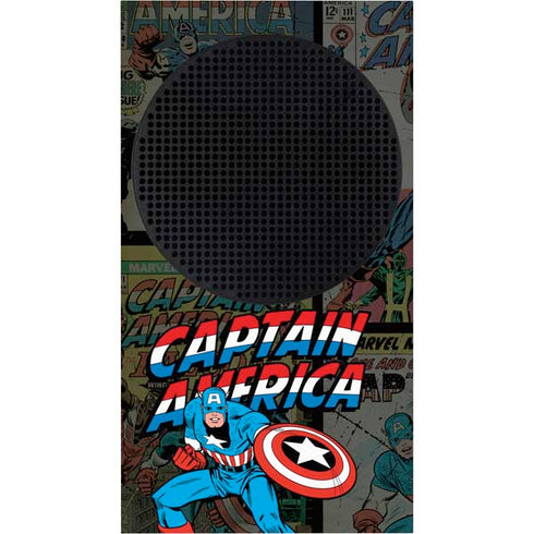 Marvel Classic Comics Captain America Vintage Xbox Series S Console Skin