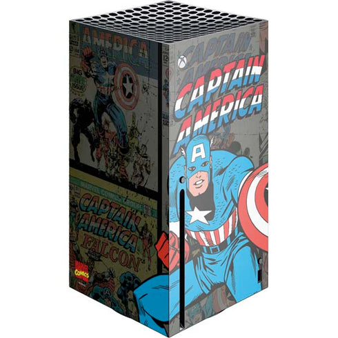 Marvel Classic Comics Captain America Vintage Xbox Series X Console Skin
