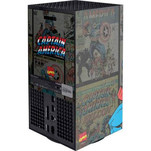 Marvel Classic Comics Captain America Vintage Xbox Series X Console Skin