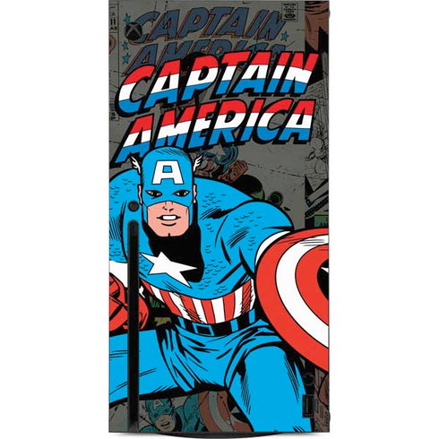 Marvel Classic Comics Captain America Vintage Xbox Series X Console Skin