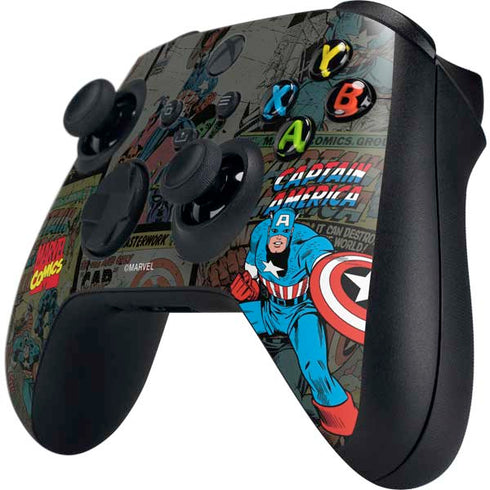 Marvel Classic Comics Captain America Vintage Xbox Series X Controller Skin