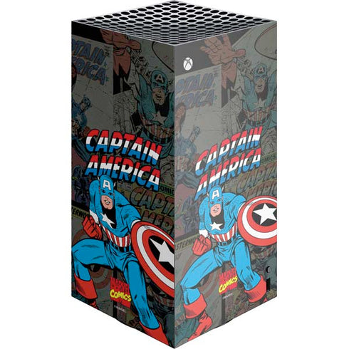 Marvel Classic Comics Captain America Vintage XBox Series X Digital Edition Console Skin