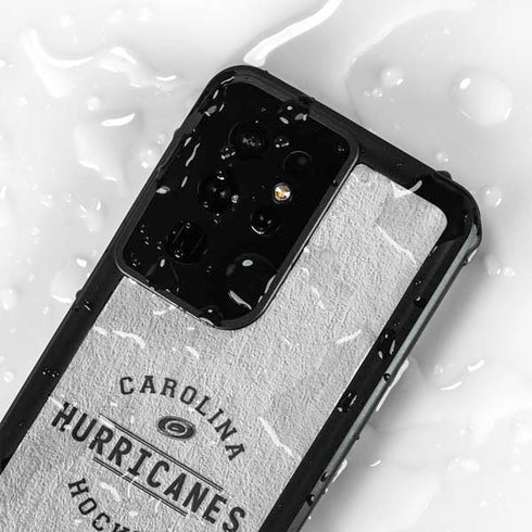 NHL Carolina Hurricanes Black Text Galaxy S24 Ultra Waterproof Case