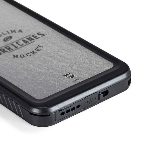 NHL Carolina Hurricanes Black Text Galaxy S24 Waterproof Case