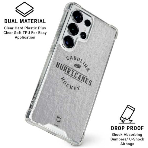 NHL Carolina Hurricanes Black Text Galaxy S26 Ultra Clear Case