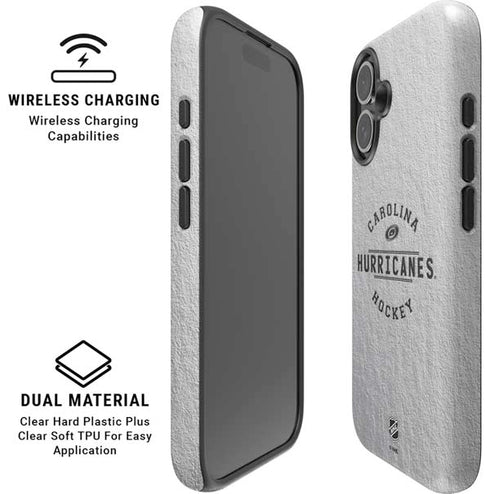 NHL Carolina Hurricanes Black Text iPhone 16 Plus Magsafe Impact Case