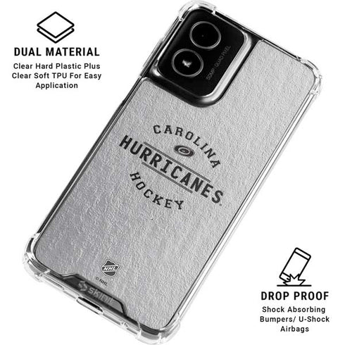 NHL Carolina Hurricanes Black Text Moto G Power 5G (2024) Clear Case