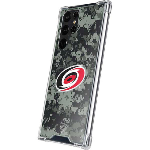 NHL Carolina Hurricanes Camo Galaxy S23 Ultra Clear Case