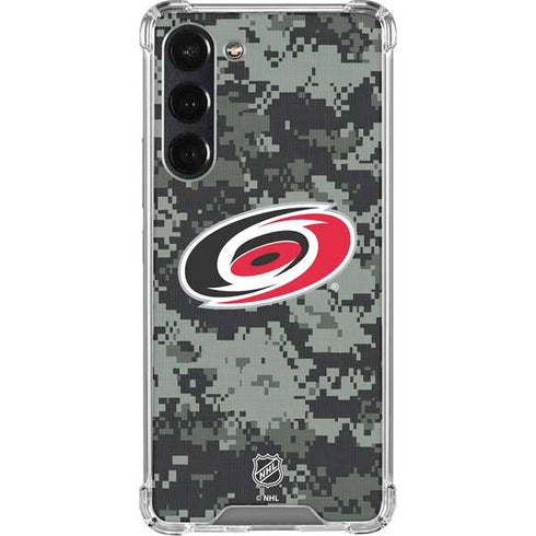 NHL Carolina Hurricanes Camo Galaxy S24 FE Clear Case