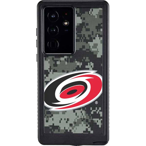 NHL Carolina Hurricanes Camo Galaxy S24 Ultra Waterproof Case
