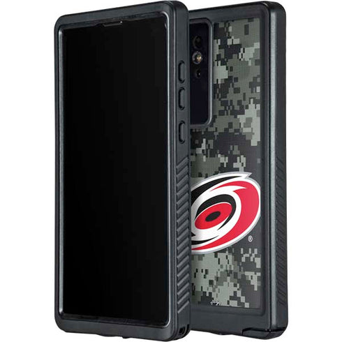 NHL Carolina Hurricanes Camo Galaxy S24 Ultra Waterproof Case