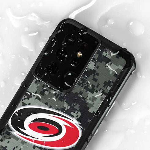 NHL Carolina Hurricanes Camo Galaxy S24 Ultra Waterproof Case