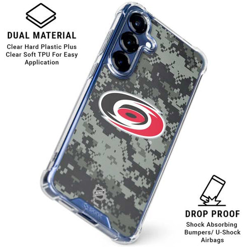 NHL Carolina Hurricanes Camo Galaxy S25 Plus Clear Case