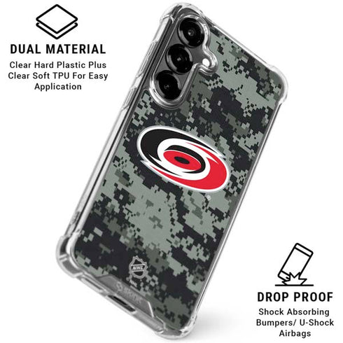 NHL Carolina Hurricanes Camo Galaxy S26 Clear Case