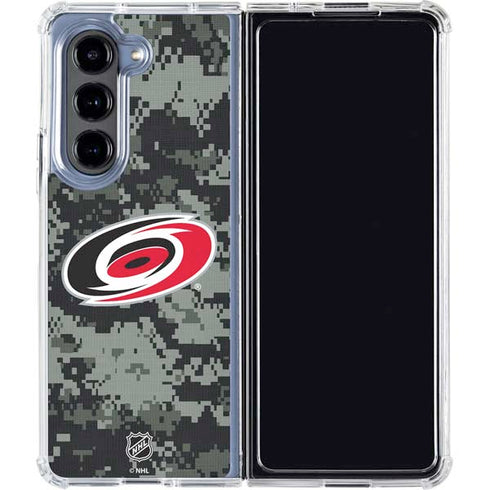 NHL Carolina Hurricanes Camo Galaxy Z Fold5 5G Clear Case
