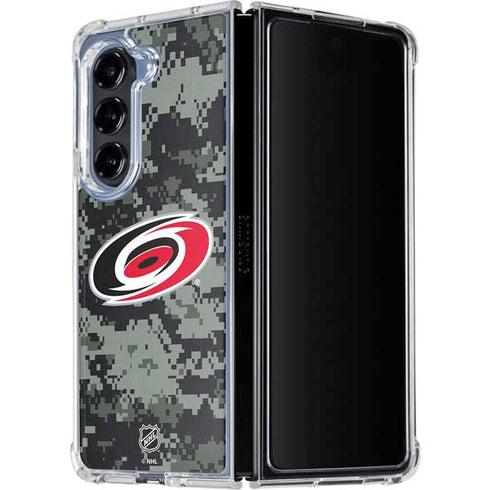NHL Carolina Hurricanes Camo Galaxy Z Fold5 5G Clear Case