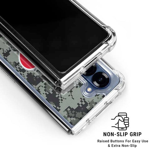 NHL Carolina Hurricanes Camo Galaxy Z Fold7 Clear Case
