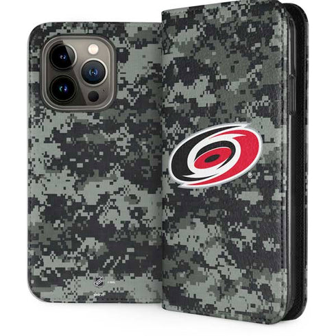 NHL Carolina Hurricanes Camo iPhone 13 Pro Folio Case
