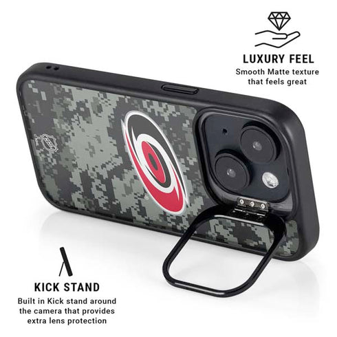 NHL Carolina Hurricanes Camo iPhone 14 Plus Kickstand Case