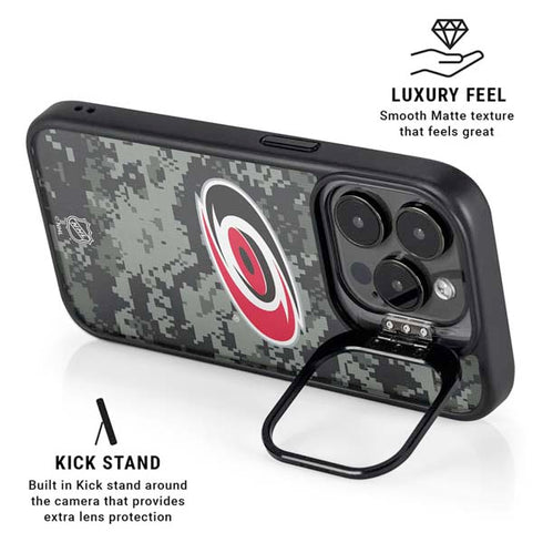 NHL Carolina Hurricanes Camo iPhone 14 Pro Kickstand Case