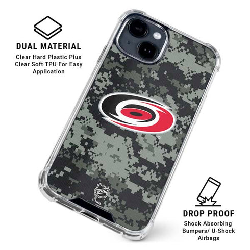 NHL Carolina Hurricanes Camo iPhone 15 Clear Case