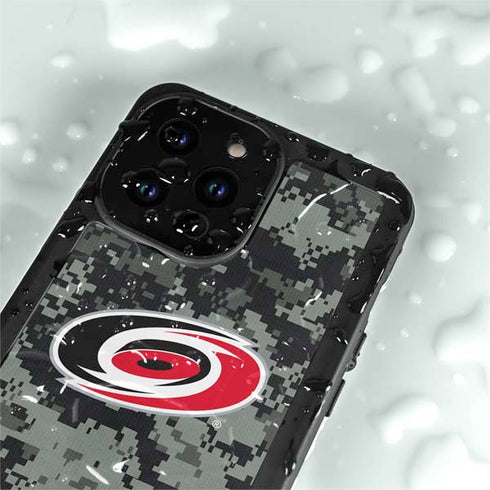 NHL Carolina Hurricanes Camo iPhone 15 Pro Waterproof Case