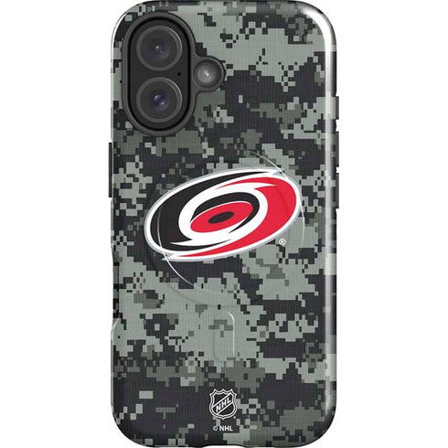 NHL Carolina Hurricanes Camo iPhone 16 Magsafe Impact Case