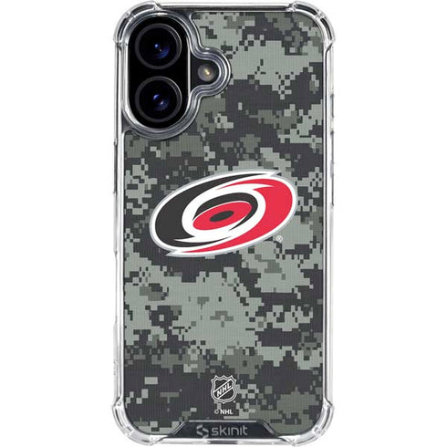NHL Carolina Hurricanes Camo iPhone 16 Plus Clear Case