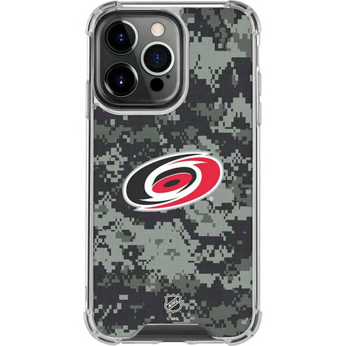 NHL Carolina Hurricanes Camo iPhone 16 Pro Clear Case