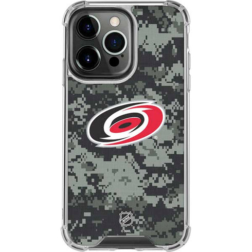 NHL Carolina Hurricanes Camo iPhone 16 Pro Max Clear Case