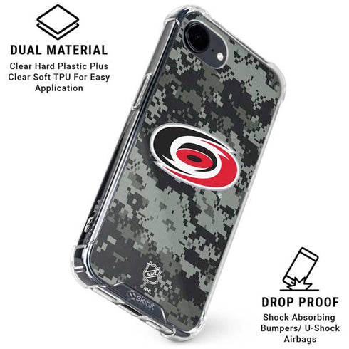 NHL Carolina Hurricanes Camo iPhone 16e Clear Case