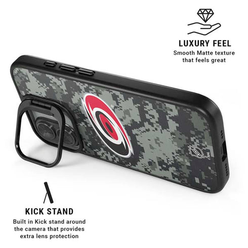 NHL Carolina Hurricanes Camo iPhone 17 Kickstand Case