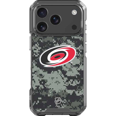 NHL Carolina Hurricanes Camo iPhone 17 Pro Clear Case