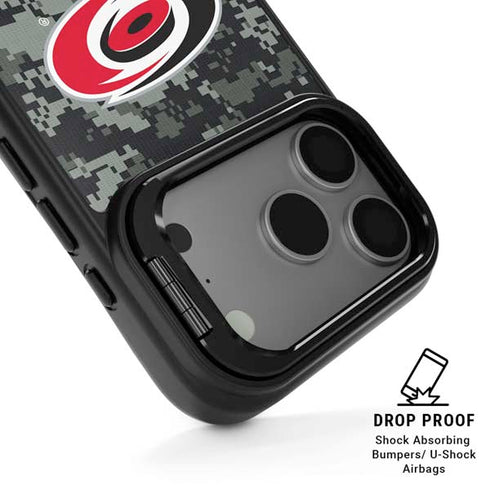 NHL Carolina Hurricanes Camo iPhone 17 Pro Kickstand Case
