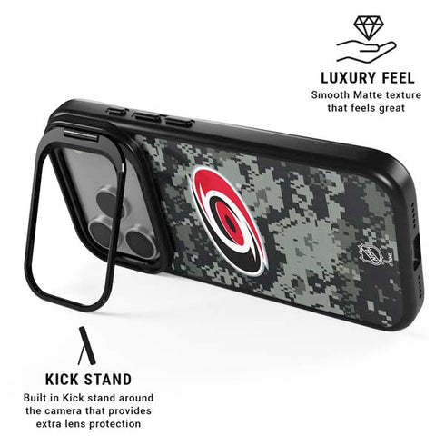 NHL Carolina Hurricanes Camo iPhone 17 Pro Max Kickstand Case