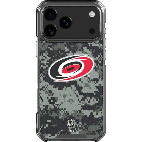 NHL Carolina Hurricanes Camo iPhone 18 Pro Max Clear Case