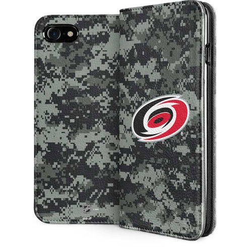 NHL Carolina Hurricanes Camo iPhone SE (2nd & 3rd Gen) Folio Case