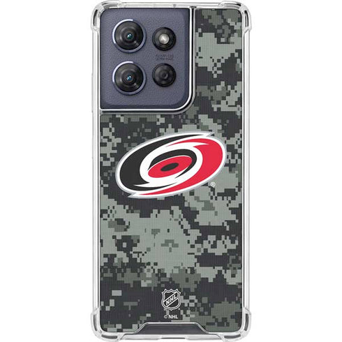 NHL Carolina Hurricanes Camo Moto G 5G (2025) Clear Case