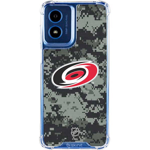 NHL Carolina Hurricanes Camo Moto G 5G (2024) Clear Case
