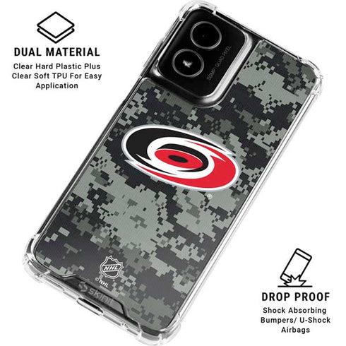 NHL Carolina Hurricanes Camo Moto G Power 5G (2024) Clear Case