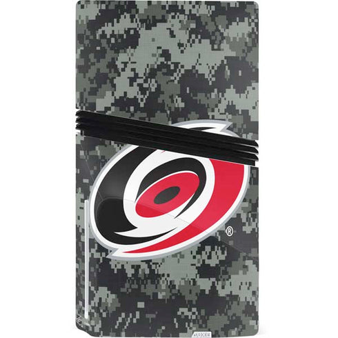 NHL Carolina Hurricanes Camo PS5 Pro Disk Console Skin
