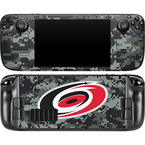 NHL Carolina Hurricanes Camo Steam Deck Handheld Gaming Computer OLED Skin