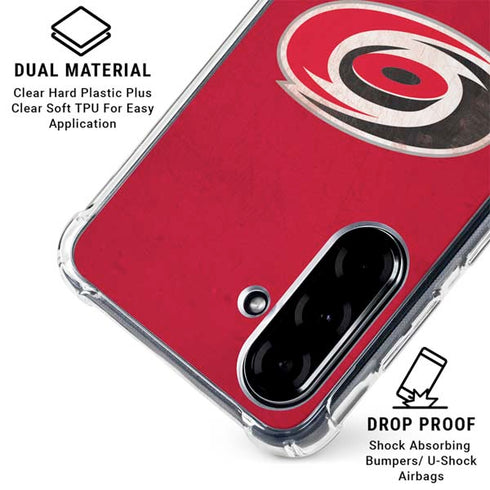 NHL Carolina Hurricanes Distressed Galaxy A36 5G Clear Case