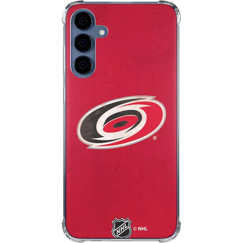 NHL Carolina Hurricanes Distressed Galaxy A55 5G Clear Case