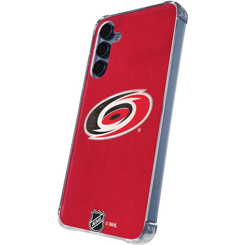 NHL Carolina Hurricanes Distressed Galaxy A55 5G Clear Case